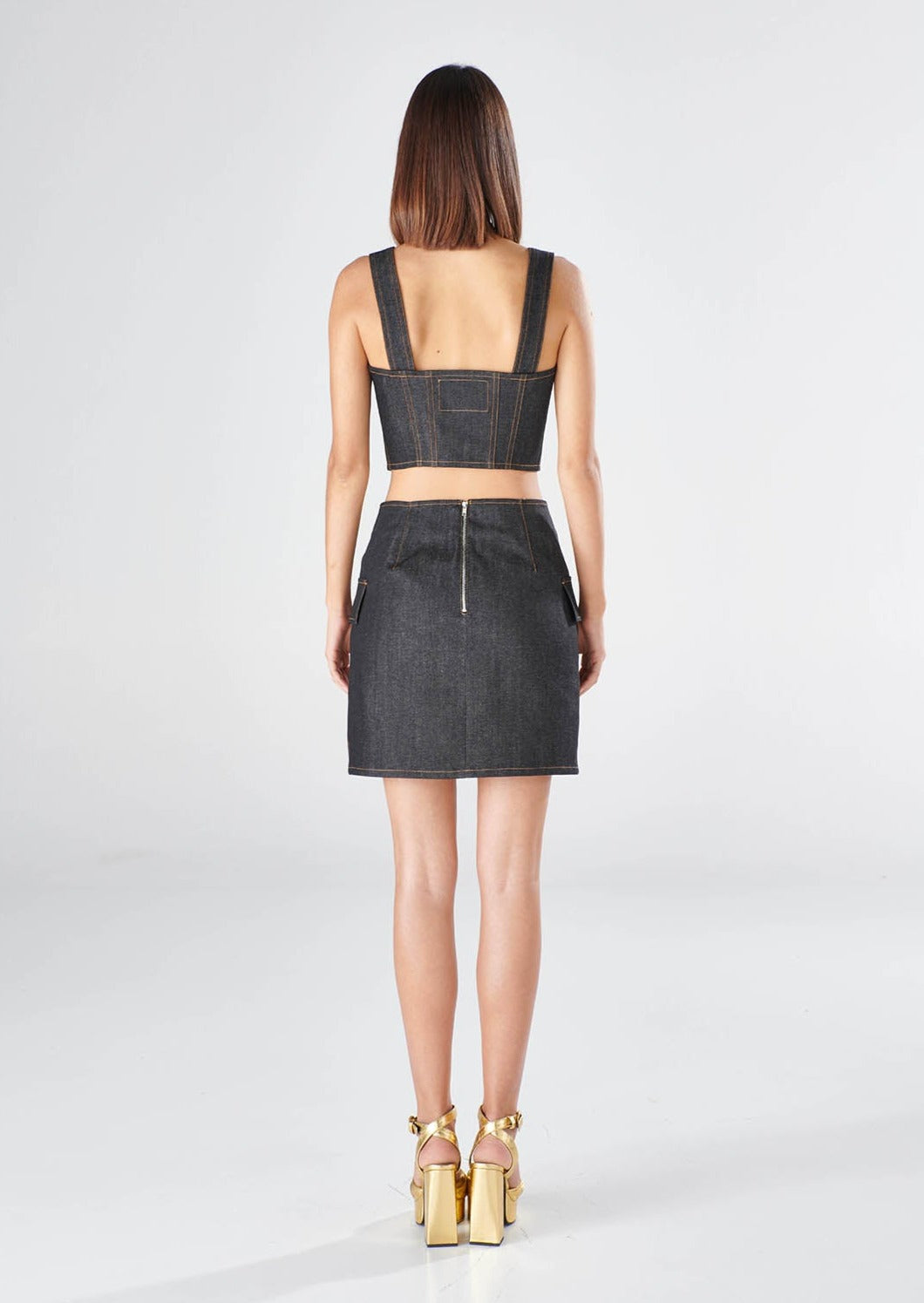 Mini gonna "Rosie" black denim