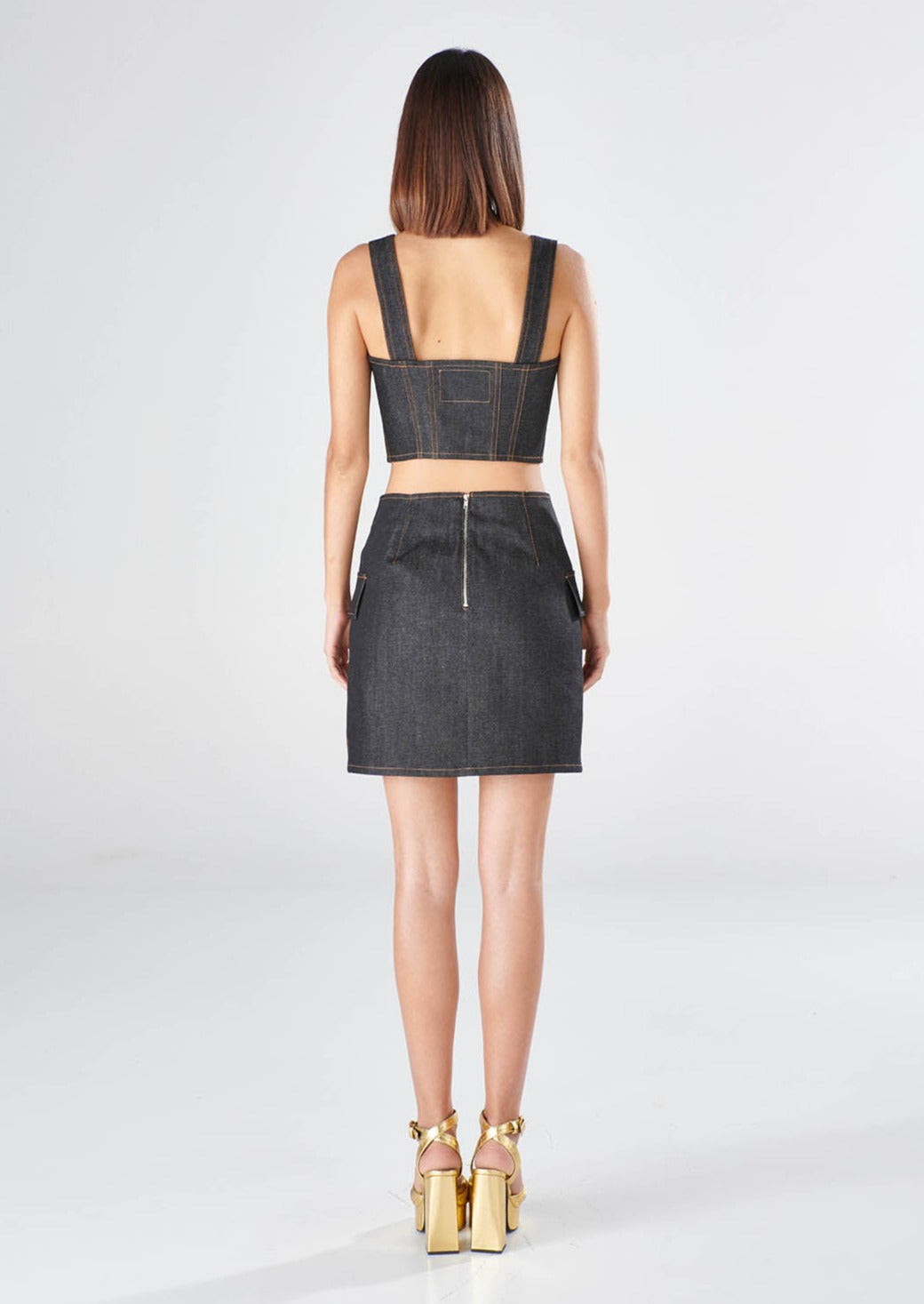 TOP "ROSIE" BLACK DENIM