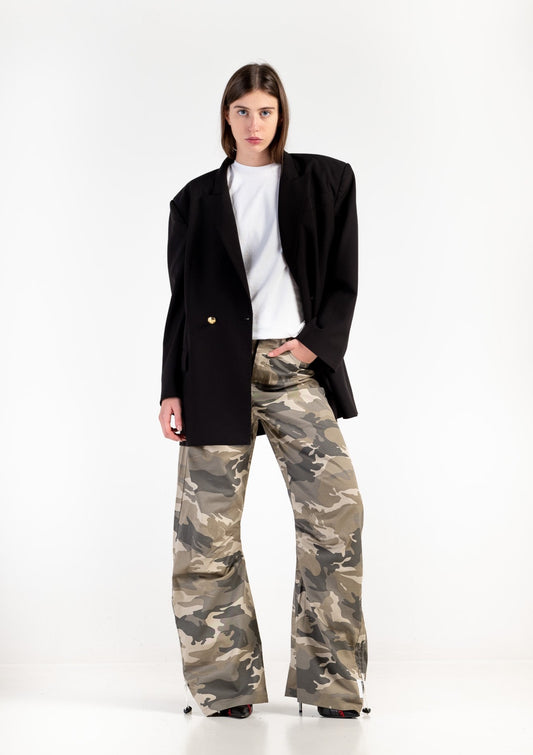 Pantaloni boyfriend "Camillo" camouflage