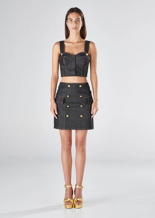 TOP "ROSIE" BLACK DENIM